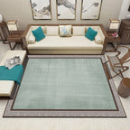 Multicolor Living Room Rug Asian Geometric Print Indoor Carpet Polyester Non-Slip Backing Stain Resistant Area Rug