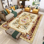 Nostalgia Living Room Rug Multi Color Flower Print Area Rug Synthetic Non-Slip Backing Easy Care Indoor Rug