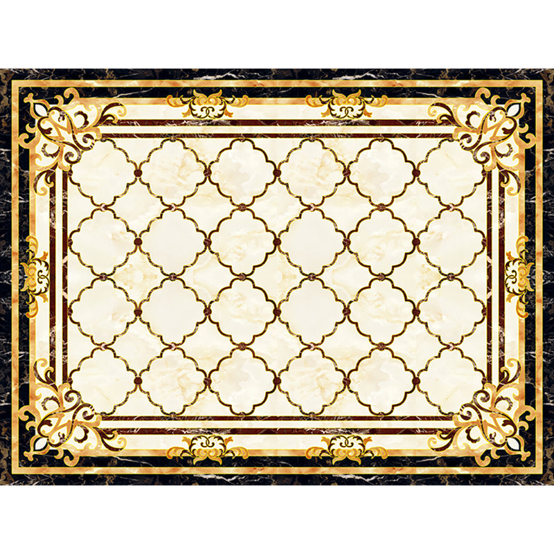 Nostalgia Living Room Rug Multi Color Flower Print Area Rug Synthetic Non-Slip Backing Easy Care Indoor Rug