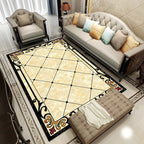 Colorful geometric printed carpet made of polyester Retro indoor rug with non-slip backing, stain-resistant carpet for the living room