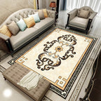 Colorful geometric printed carpet made of polyester Retro indoor rug with non-slip backing, stain-resistant carpet for the living room
