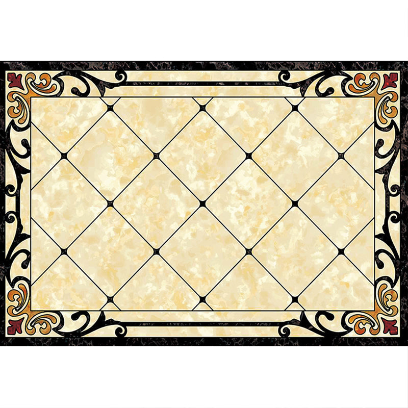 Colorful geometric printed carpet made of polyester Retro indoor rug with non-slip backing, stain-resistant carpet for the living room