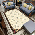 Colorful geometric printed carpet made of polyester Retro indoor rug with non-slip backing, stain-resistant carpet for the living room