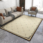 Formal Living Room Rug Multicolor Geometric Pattern Area Rug Leather Non-Slip Backing Pet Friendly Easy Care Rug