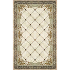 Formal Living Room Rug Multicolor Geometric Pattern Area Rug Leather Non-Slip Backing Pet Friendly Easy Care Rug