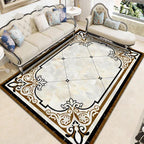 Nostalgia Geometric Printed Rug Multicolored Polyester Indoor Rug Non-Slip Backing Pet-Friendly Rug for Living Room
