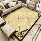 Nostalgia Geometric Printed Rug Multicolored Polyester Indoor Rug Non-Slip Backing Pet-Friendly Rug for Living Room