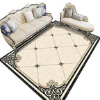 Nostalgia Geometric Printed Rug Multicolored Polyester Indoor Rug Non-Slip Backing Pet-Friendly Rug for Living Room