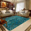 Formal Living Room Carpet Multicolored Plant Print Carpet for Indoors Polypropylene Non-Slip Back Pet-Friendly Carpet
