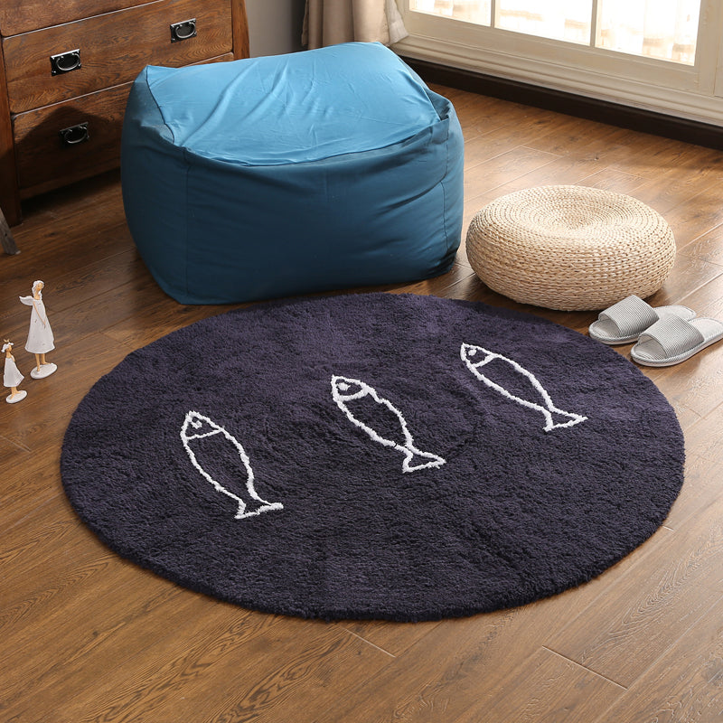 Casual Living Room Rug Multicolor Cartoon Print Indoor Rug Non-Slip Backing Pet-Friendly Area Rug