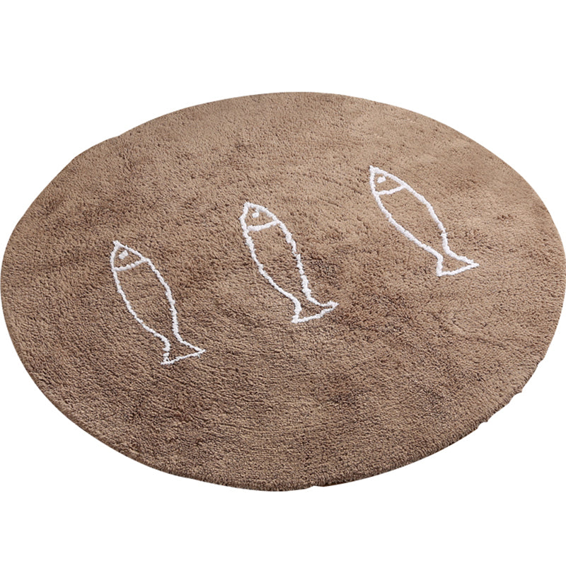 Casual Living Room Rug Multicolor Cartoon Print Indoor Rug Non-Slip Backing Pet-Friendly Area Rug