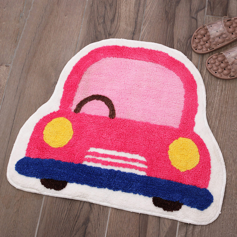 Creative Children’s Room Rug Multicolored 3D Pressed Indoor Rug Cotton Blend Non-Slip Pet Friendly Area Rug