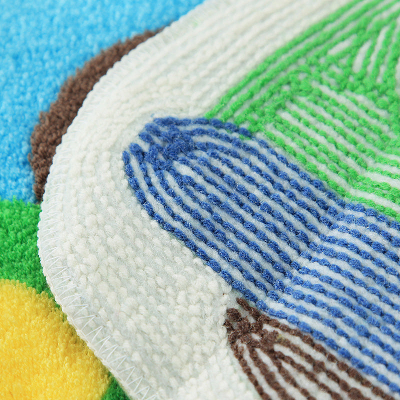Creative Children’s Room Rug Multicolored 3D Pressed Indoor Rug Cotton Blend Non-Slip Pet Friendly Area Rug