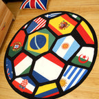 Modern Sport Printed Rug Red Nylon Indoor Rug Non-Slip Backing Pet Friendly Easy Care Area Rug for Kids Room
