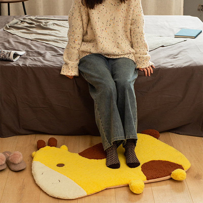 Cozy Bedroom Rug Multi-Colored Cartoon Printed Rug Made of Lambswool With Non-Slip Backing Pet-Friendly Indoor Rug