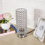 Crystal Table Lamp - Modern Night Light with Chrome Finish