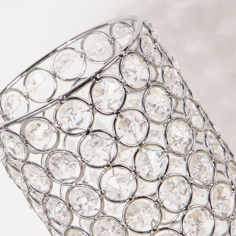 Crystal Table Lamp - Modern Night Light with Chrome Finish