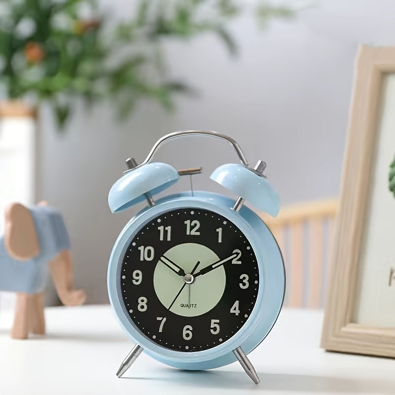 LuminousTime - Elegant Metal Alarm Clock with Gentle Lighting for Peaceful Mornings and Nights