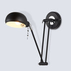 Bowl Living Room Wall Light with Swivel Arm Industrial Retro Metallic 1 Light Black Reading Wall Light