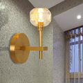 Modernism Dome Wall Lamp Fixture Clear Crystal 1/2-Light Living Room Wall Mounted Lamp in Brass Finish
