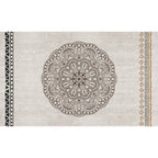 Moroccan living room rug Multicolored flower print rug lamb wool non-slip backing washable indoor rug