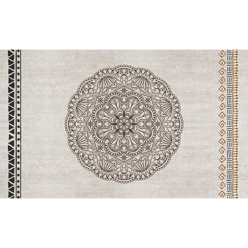 Moroccan living room rug Multicolored flower print rug lamb wool non-slip backing washable indoor rug