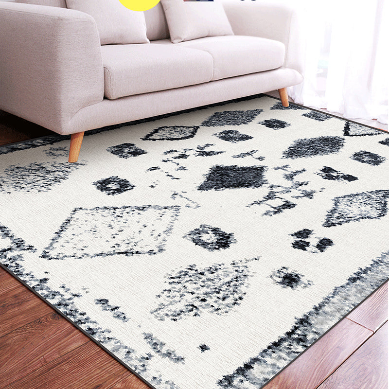 Casual Geometric Pattern Rug Multicolored Synthetic Indoor Rug Non-Slip Back Machine Washable Area Rug for Living Room