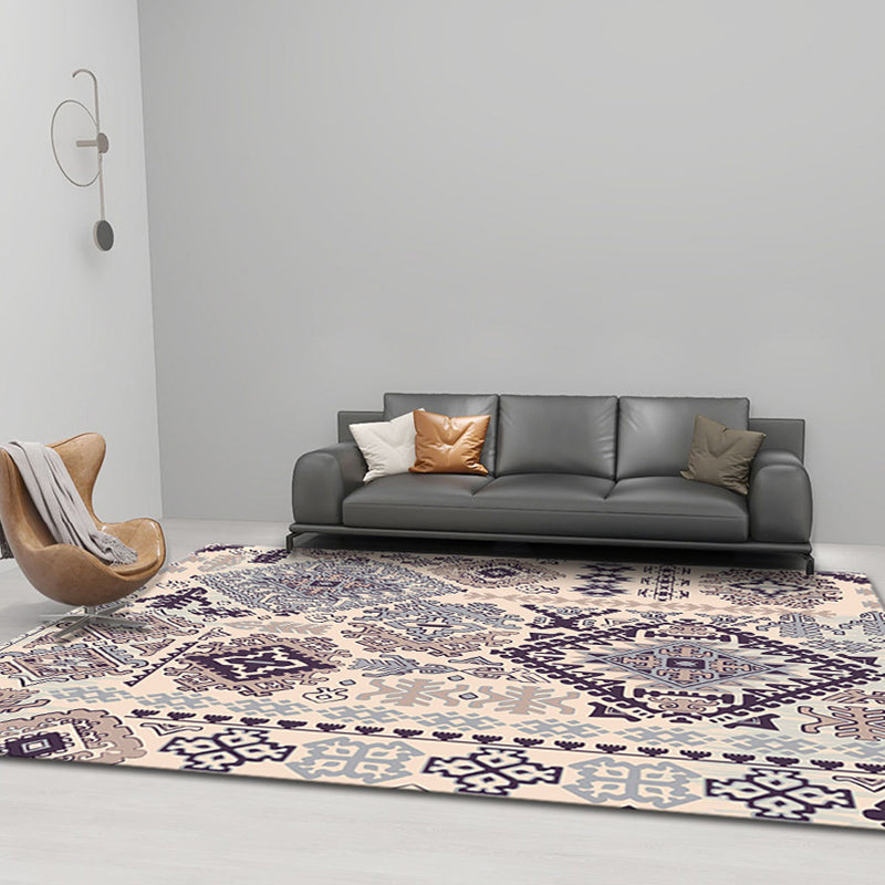 Comfort Geometric Print Rug Multicolor Polyester Area Rug Non-Slip Back Pet-Friendly Indoor Carpet for the Living Room
