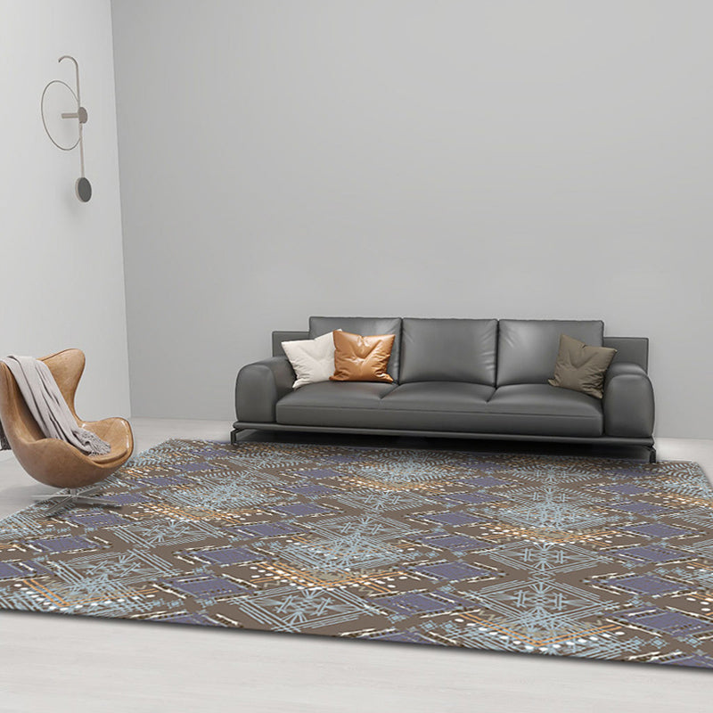 Comfort Geometric Print Rug Multicolor Polyester Area Rug Non-Slip Back Pet-Friendly Indoor Carpet for the Living Room