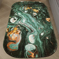 Blackish green abstract patterned rug polypropylene minimalist indoor rug non-slip backing pet-friendly area rug for decoration