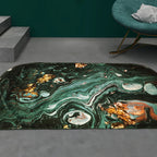 Blackish green abstract patterned rug polypropylene minimalist indoor rug non-slip backing pet-friendly area rug for decoration