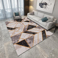 Nordic Living Room Rug Multicolored Geometric Printed Rug Polypropylene Easy Care Machine Washable Pet Friendly Rug