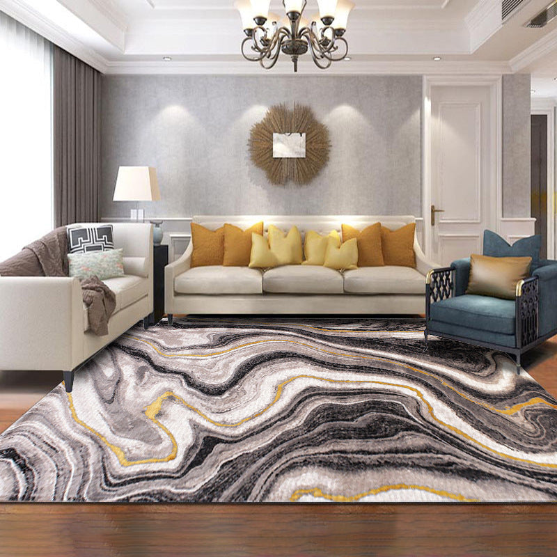 Camel Calming Rug Polypropylene Abstract Pattern Indoor Rug Non-Slip Backing Pet-Friendly Rug for Living Room