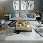 Simple Living Room Carpet Multicolored Geometric Pattern Indoor Carpet Synthetic Non-Slip Back Pet-Friendly Area Rug