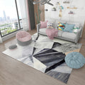 Simple Living Room Carpet Multicolored Geometric Pattern Indoor Carpet Synthetic Non-Slip Back Pet-Friendly Area Rug