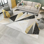 Simple Living Room Carpet Multicolored Geometric Pattern Indoor Carpet Synthetic Non-Slip Back Pet-Friendly Area Rug