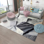 Simple Living Room Carpet Multicolored Geometric Pattern Indoor Carpet Synthetic Non-Slip Back Pet-Friendly Area Rug