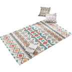 Southwest Bedroom Carpet Multicolored Tribal Printed Area Rug Jute Pet-Friendly Stain-Resistant Indoor Carpet