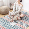 Southwest Bedroom Carpet Multicolored Tribal Printed Area Rug Jute Pet-Friendly Stain-Resistant Indoor Carpet