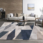 Scandinavian geometric patterned rug Multicolored polypropylene rug Non-slip backing Easy care Washable Indoor rug for the living room