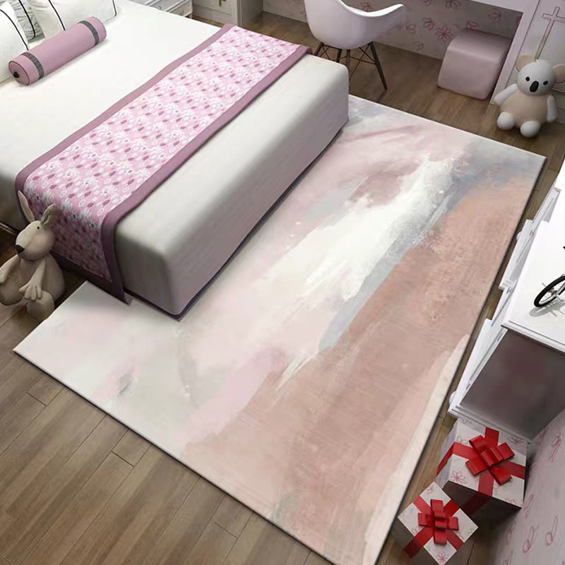 Simple Living Room Mirror Multi-Colored Geometric Print Indoor Rug Synthetic Non-Slip Backing Stain-Resistant Rug