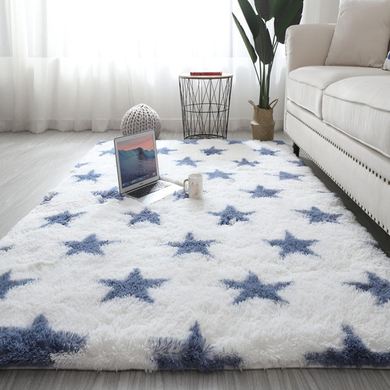 Calming Living Room Rug Multicolored Pattern Indoor Rug Shag Non-Slip Backing Pet Friendly Area Carpet