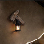 Wood Shiplap Wall Lamp Light Country 1-Light Restaurant Wall Light in Brown