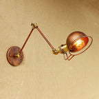 Vintage Industrial Bowl Wall Lamp 1 Light Iron Wall Lamp with Rotatable Arm in Black/Metal