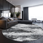 Cozy abstract print rug multicolored polypropylene area rug non-slip backing easy care indoor rug for living room