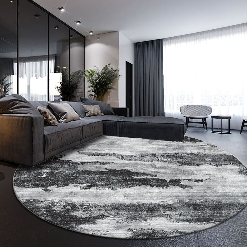 Cozy abstract print rug multicolored polypropylene area rug non-slip backing easy care indoor rug for living room
