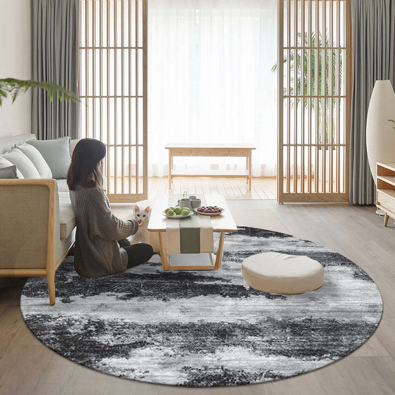 Cozy abstract print rug multicolored polypropylene area rug non-slip backing easy care indoor rug for living room