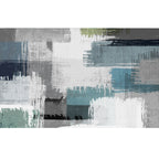 Green decorative mat Scandinavian abstract printed carpet for indoor non-slip underlay pet-friendly carpet