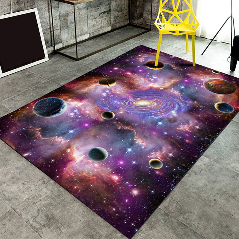 Trendy Living Room Rug Multi-Colored Room Pattern Rug Synthetic Anti-Slip Back Pet-Friendly Rug