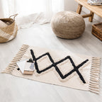 Western geometric printed carpet Multicolored jute carpet Pet-friendly, stain-resistant indoor runner with fringes for the room